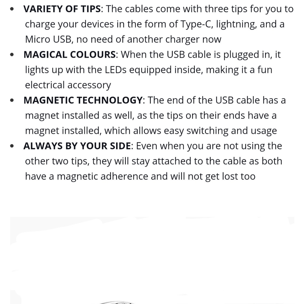 3 In 1 Magnetic USB Lighting Cable Type-C , Micro - Picture 7 of 7